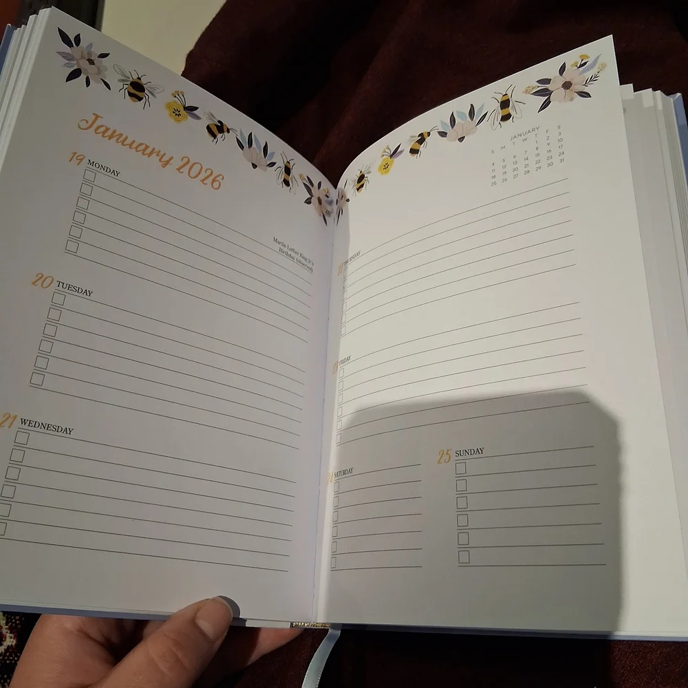 2026 Floral Planner with Gold Accents